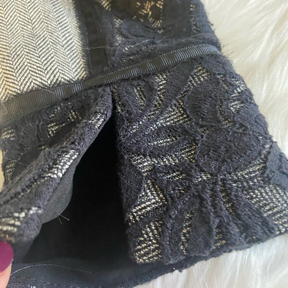 WHBM Sz 6 Elegant Black and Gray Herringbone Wool Blend Women's Jacket - Picture 8 of 16